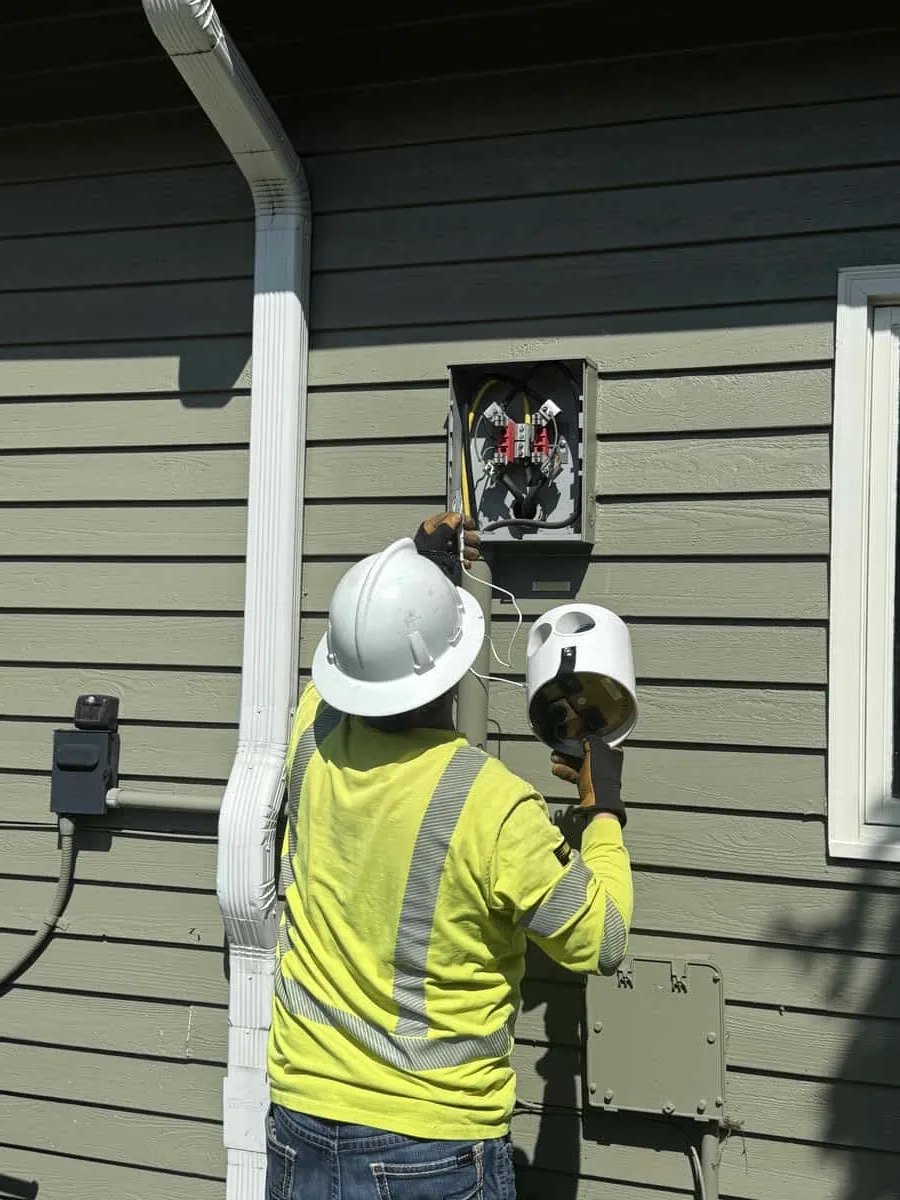 JCS Electrician Installing Exterior Electrical Box